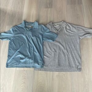 Men's Blue and Gray Vintage Polo Shirt Set